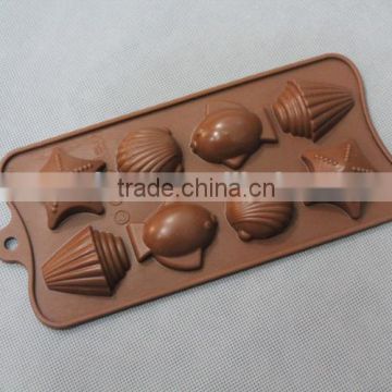 FDA/LFGB/SGS approved eco-friendly silicone marine animal chocolate mold