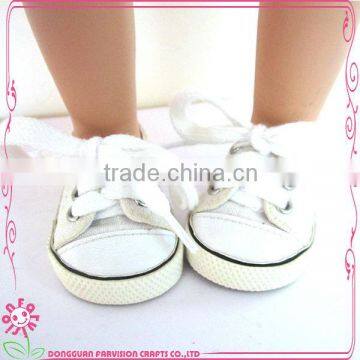 White Canvas Shoes For 18 Inch Dolls OEM Doll Shoes Wholesale