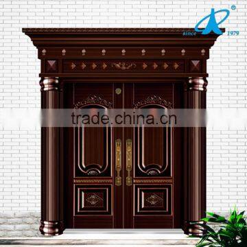 Modern Exterior Double Metal Door Imitate Copper Entry door