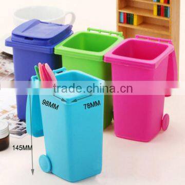 BT05B Colorful Desktop Plastic Mini Trash Can Pen Holder photo-2