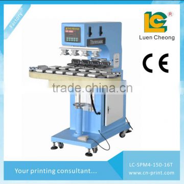 4 Color ink cup pad printing machine with conveyor for pens