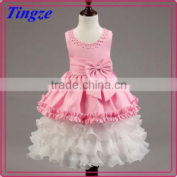 Lastest fashion dear peter pan collar fancy girls boutique flower girl dress TR-WS01