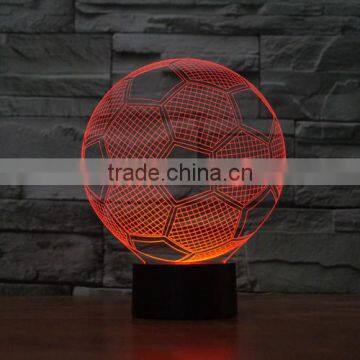 football shape color changing 3D led children bedroom decorative acrylic night light lamp