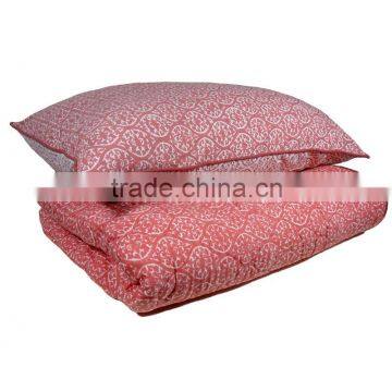 Rolled cotton Washable Quilt hand Block Printed Diamond Jaipur Pink