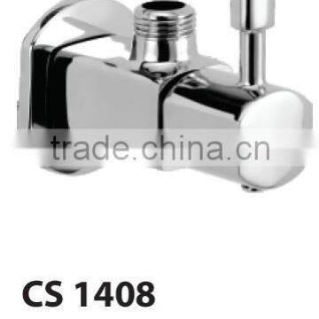 Angle cock with wall flange