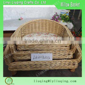 Beautiful wicker sofa bed luxury willow pet dog beds with legs