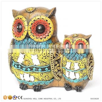 Polyresin Decoration Owl Statues of Mother and Baby