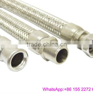 NPT male nipple with integal hex nut ending stainless steel/corrugated metal hose