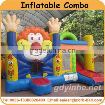 Factory hot sale inflatable clown combo bouncer with slide