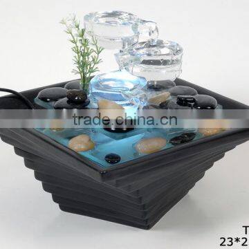 Indoor ceramic and glass fountain