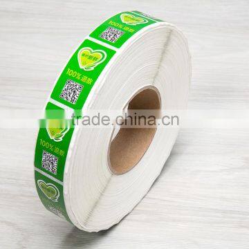 waterproof adhesive food label printing, custom design shaped paper material frozen food packagings sticker labels on roll