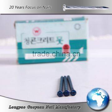 hardend blue coated steel concrete nails for korea