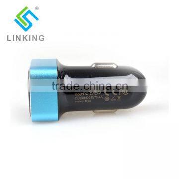Potable Dual USB Car Charger For IPhone IPad 5V photo-5