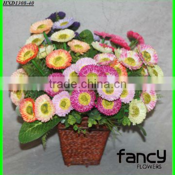 high quality 21 heads colorful plastic silk gerbera daisy flowers making for home&wedding decoration