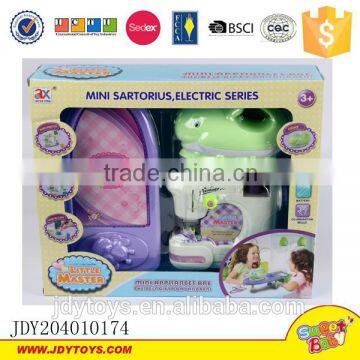 Electronic series toy mini home appliance set sewing machine iron and ironing board