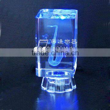 Saxphone 3d crystal laser engraving gifts