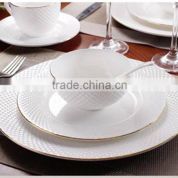 Embossed Patchwork Design Dinnerware Set