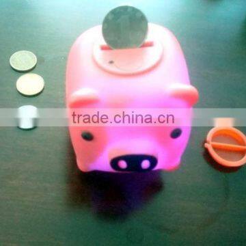 CE OEM voice piggy money coin box with led lighting