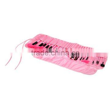 promotional 24 piece pink makeup brush set with pouch case