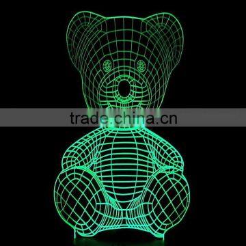 3d acrylic night light,led bear shaped night light,custom flex led acrylic night light