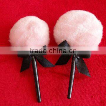 luxurious plush puff with shinning powder & lollipop puff