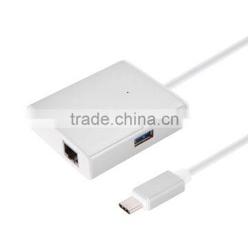 3.0 USB&RJ45 100M&Type C Female Charging Port USB C HUB