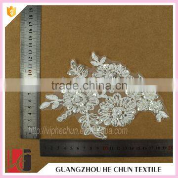 HC-2751-1 Hechun 3D Clear Bead Custom Wholesale Sequin Bridal Applique photo-4