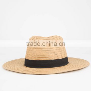 Natural Color 100% Straw Panama Hat with Wide Brim