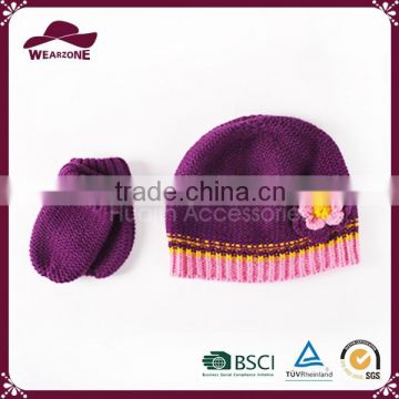 100% Acrylic Hats Good Quality/Wholesale Custom Purple Hat For Children