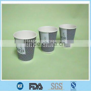 Disposable paper cup for coffee and tea drink/ Hot triple paper cup/ 12oz disposable ripple paper cup in Hunan