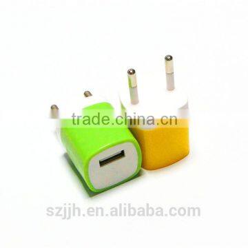 light weight 5v 1a 1 port wall charger colorful designed