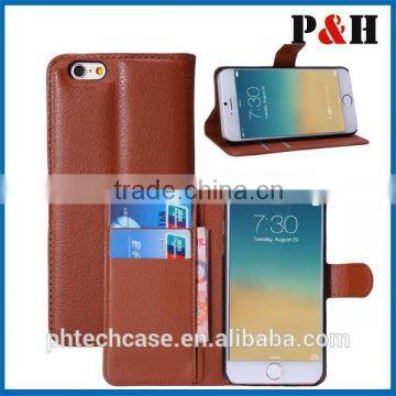 2015 PU leather wallet design mobile phone case with stand function for iphone6 iphone6s