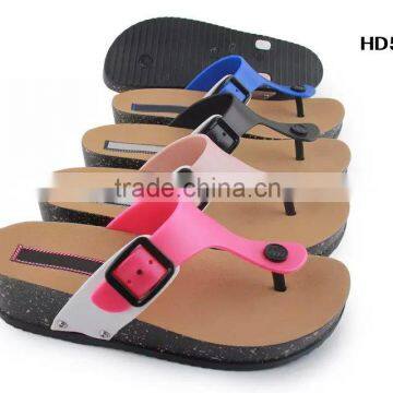 Fashionable Comfortable Wedge Women PVC Cork Sole Slipper