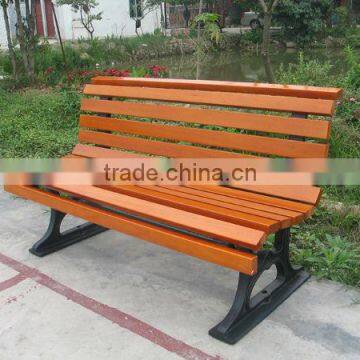 Hardwood bench with cast iron bench legs camphor wood furniture outdoor