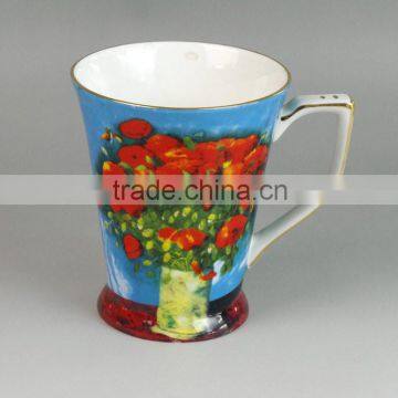 Lead Free ceramic gold rim painted arabic coffee cups