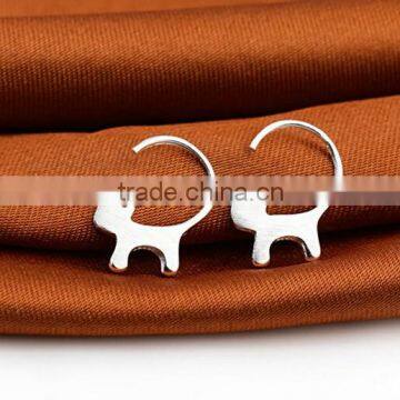 Lovely Jumping Cat Post Stud Earrings for Women