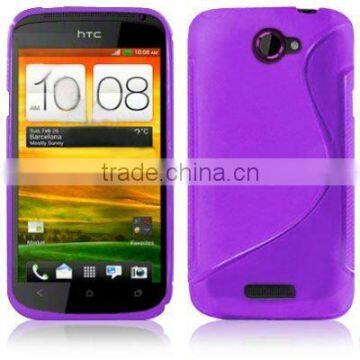 Purple S-Line Gel silicon Case Rubber Skin Tpu Cover For htc one s