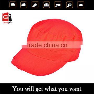 Factory supply high quality flat top style pure red military caps