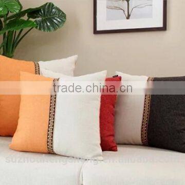 new super soft cotton/linen contrast colour embroidery cushion