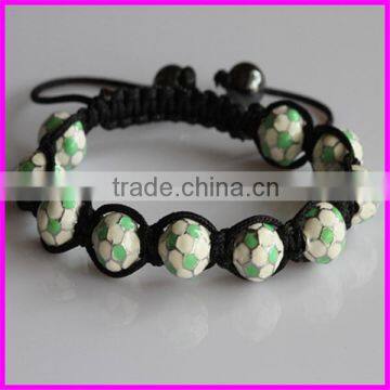 KJL-BD5144 Newest style! Wholesale of agate faceted Football Beads Pave bracelet handmade macrame bracelet