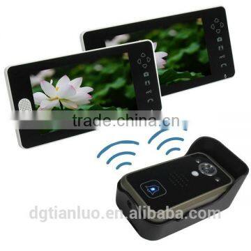 Digital Wireless 7 Inch Color Video Doorphone with Two Monitors