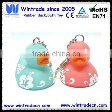 PVC plastic duck key ring