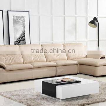 Comfortable corner leather sofa for living room furniture