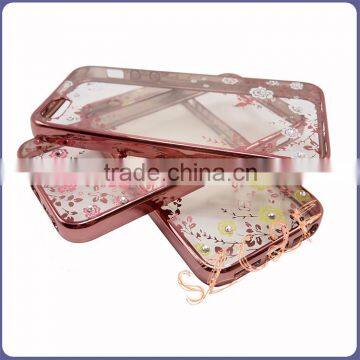 Hot Selling Soft TPU Plating Diamond Crystal Case For iPhone 5S Flower Shell Scratch Resistant Plating Case For iPhone 5S