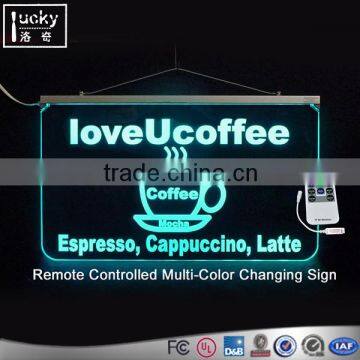 LED Lightup Coffee Window Sign,acrylic Convenience Cafe or Bagel Shop photo-3