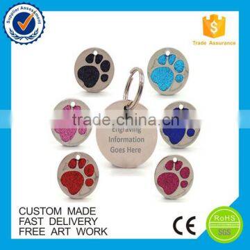 Promotional Cheap colorful with glitter custom metal tag