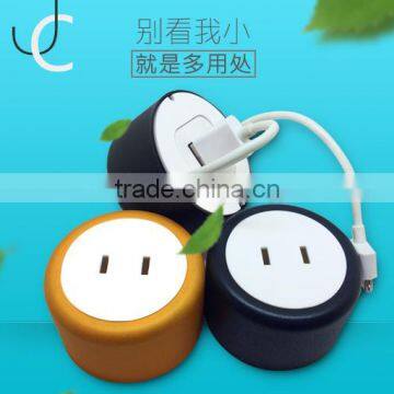 2015 new design Fashion cable Storage box and Phone usb charger inside for yellow color