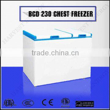 230L Refrigeration Double Door Supermarket Chest Freezer Deep Cooler Twin Freezer Refrigerator