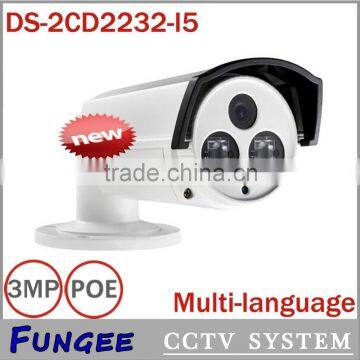 Hot selling 3MP poe long IR distance bullet ip camera DS-2CD2232-I5 ip66 1080p ip camera True day / night vision infrared