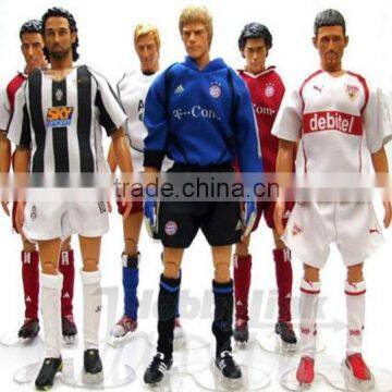 12 inches football player action figures with real clothes